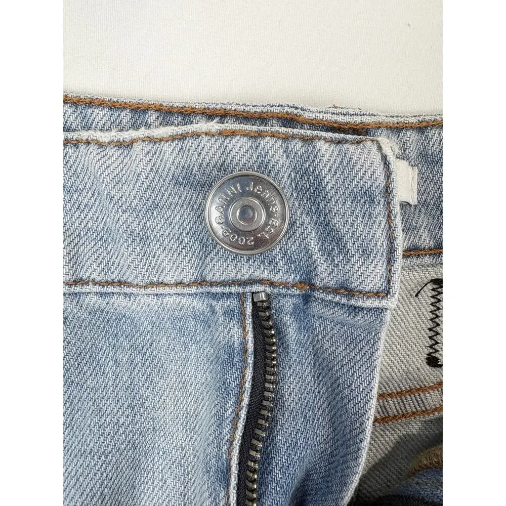 GANNI Denim Mini Skirt Size 34 (XS/US 2) Blue Jean Y2K Scandinavian
